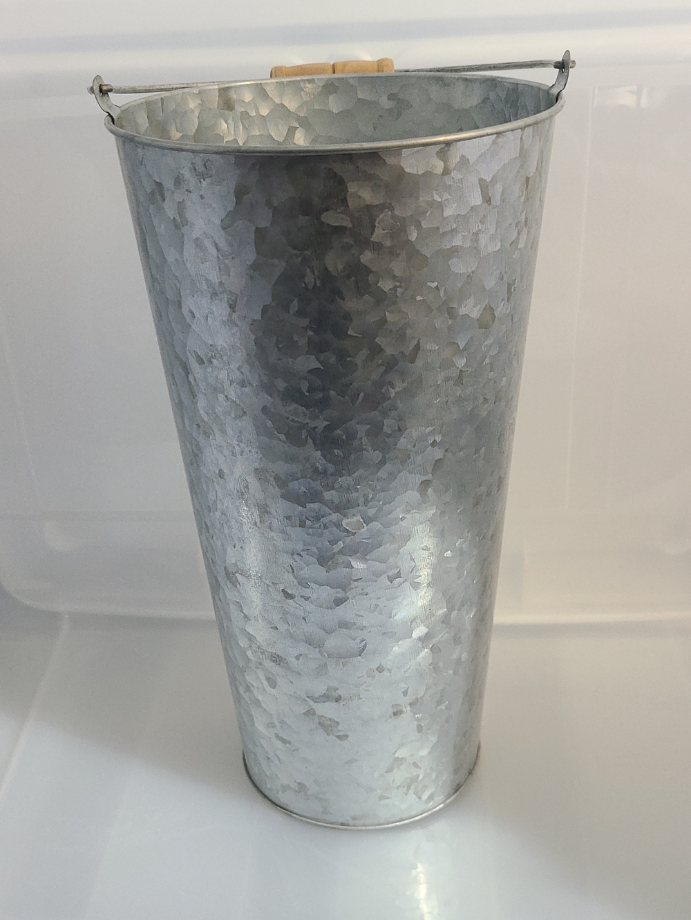WEDDING STAR LARGE GALVANIZED SILVER TIN BUCKET WITH HANDLE